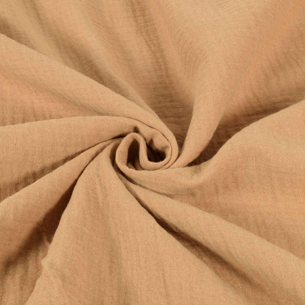 Baumwoll Musselin Uni camel
