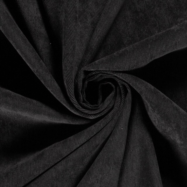 Feincord stretch Uni schwarz