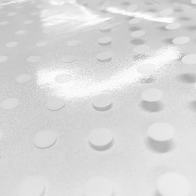 Wachstuch transparent bedruckt punkte hellgrau