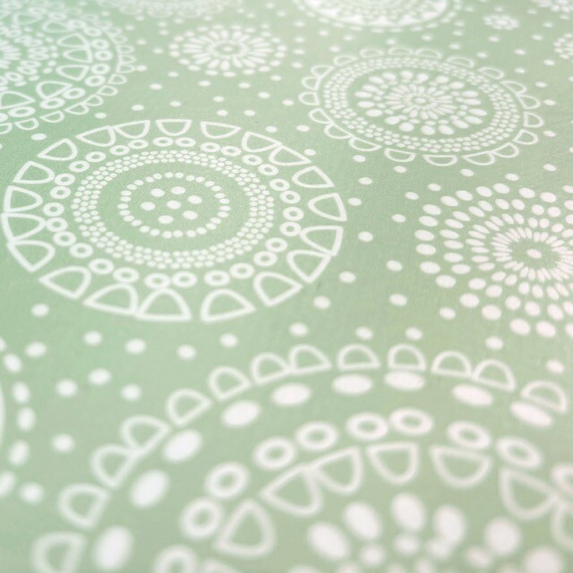 Wachstuch bedruckt mandalas dunkelmint
