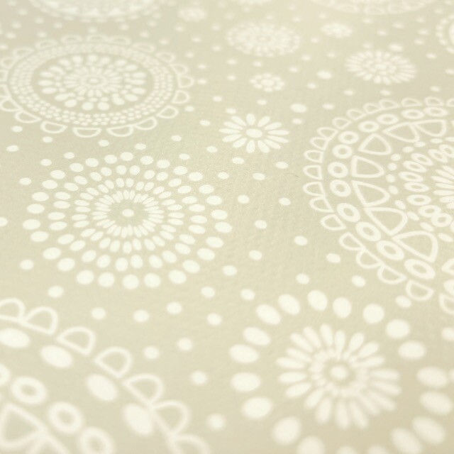 Wachstuch bedruckt Mandalas beige