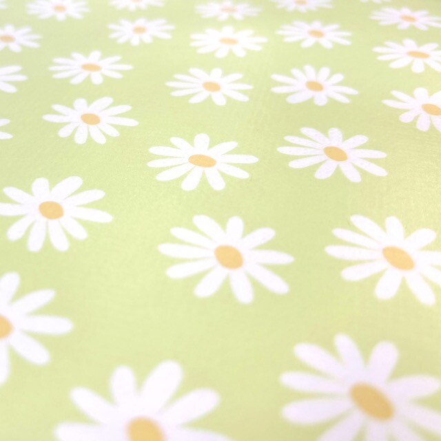 Wachstuch bedruckt Blumen grün