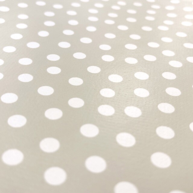 Wachstuch bedruckt Punkte beige