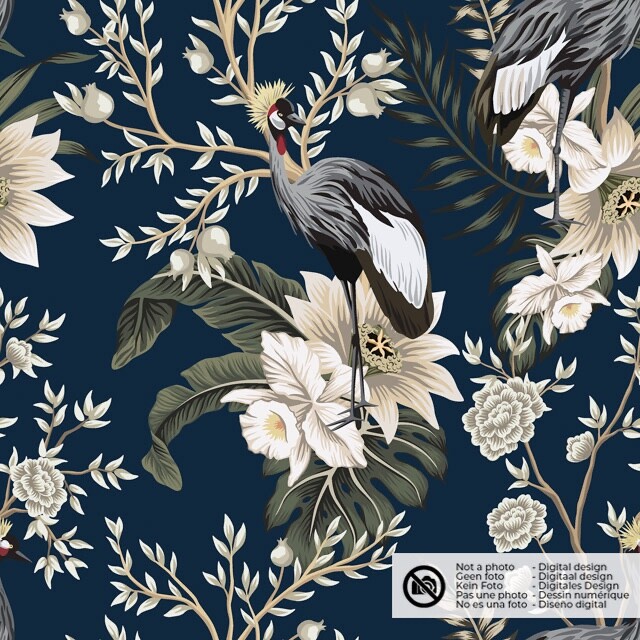 Samt stoff digitaldruck blumen marine