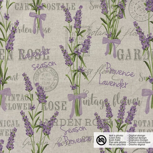 Dekostoff leinen-optik digitaldruck lavendel beige