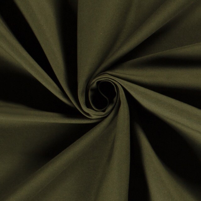 Baumwoll köper/twill uni khaki grün