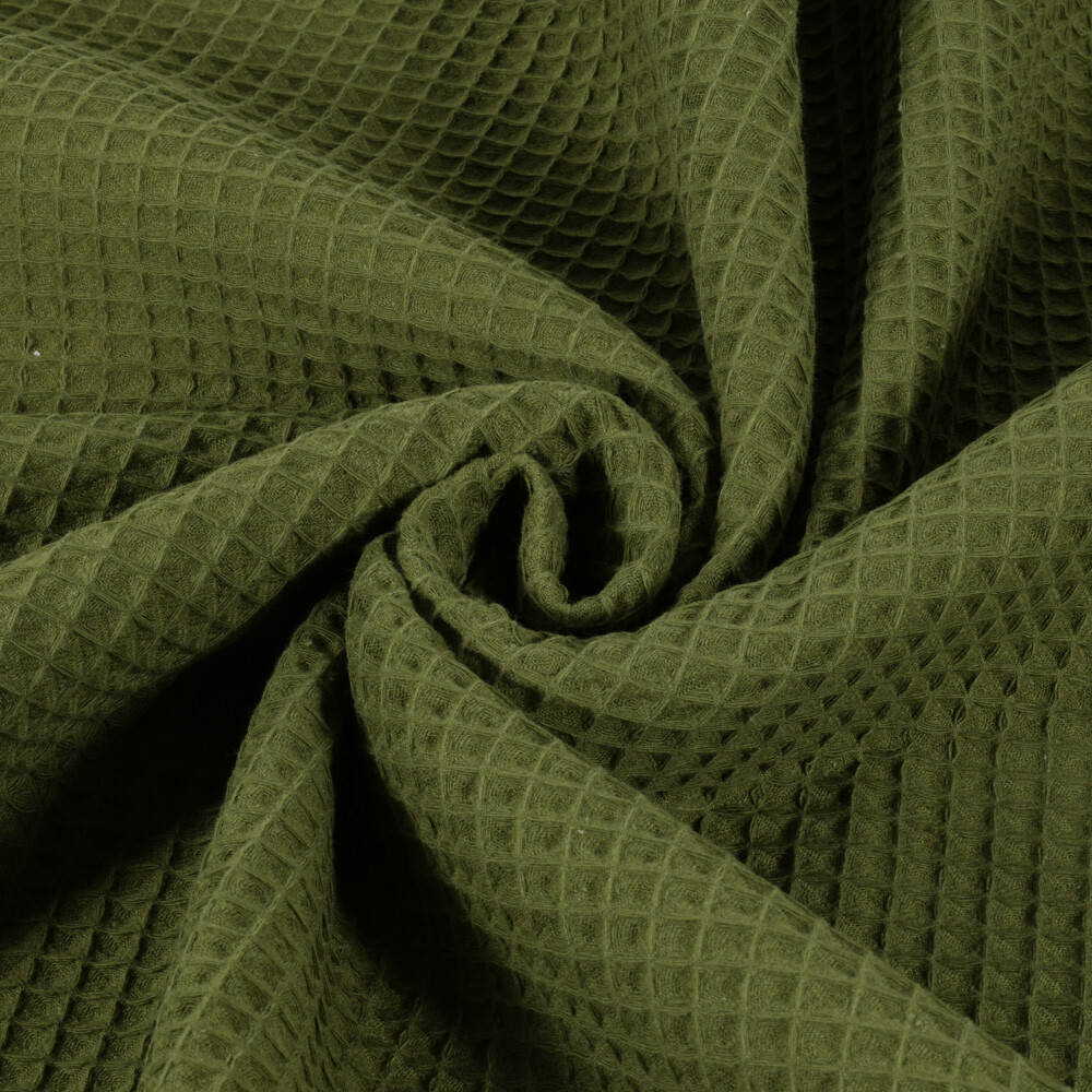 Waffelpiqué grob khaki grün