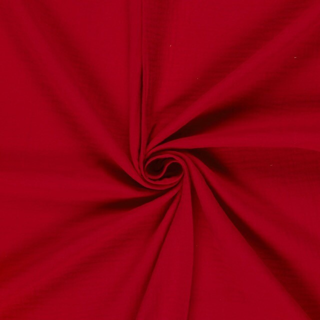 Baumwoll musselin uni dunkelrot