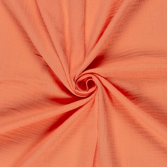 Baumwoll musselin uni koralle