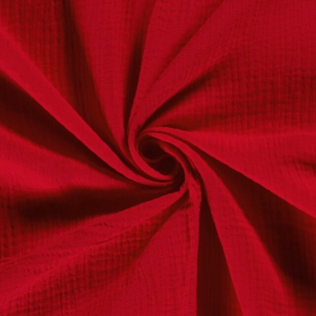 Baumwoll Musselin Uni rot