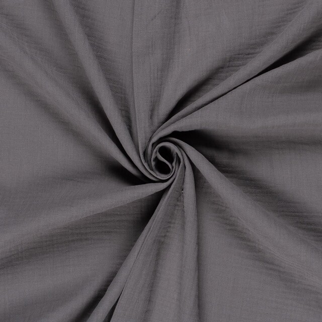 Baumwoll Musselin Uni taupe grau