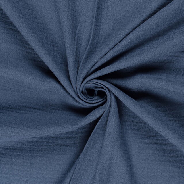 Baumwoll Musselin Uni indigo