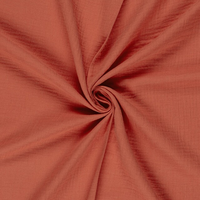 Baumwoll musselin uni koralle