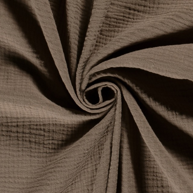 Baumwoll Musselin Uni taupe braun