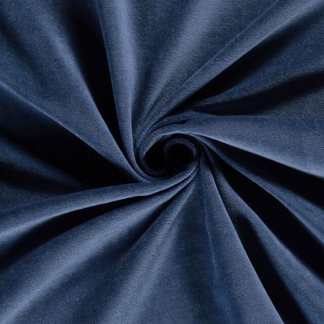 Nicky velours uni stahlblau