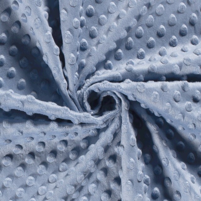 Minky fleece punkte babyblau