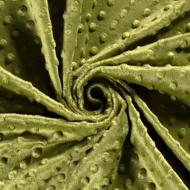 Minky Fleece Punkte grün
