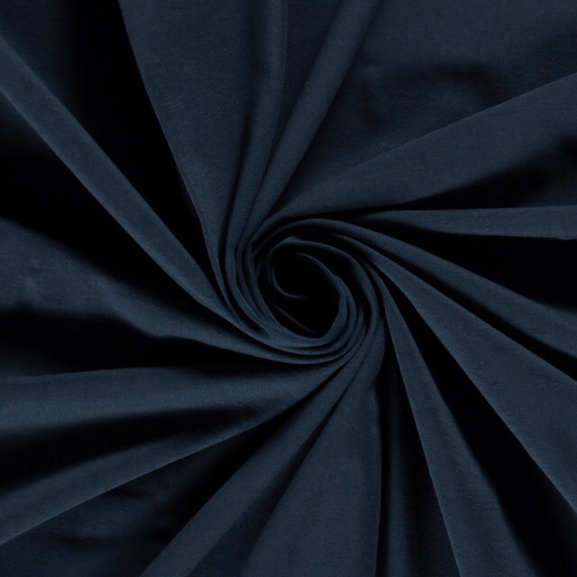 Baumwolljersey Uni dunkel indigo