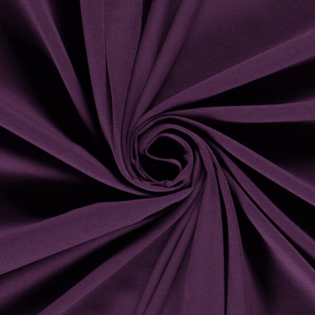 Baumwolljersey Uni aubergine