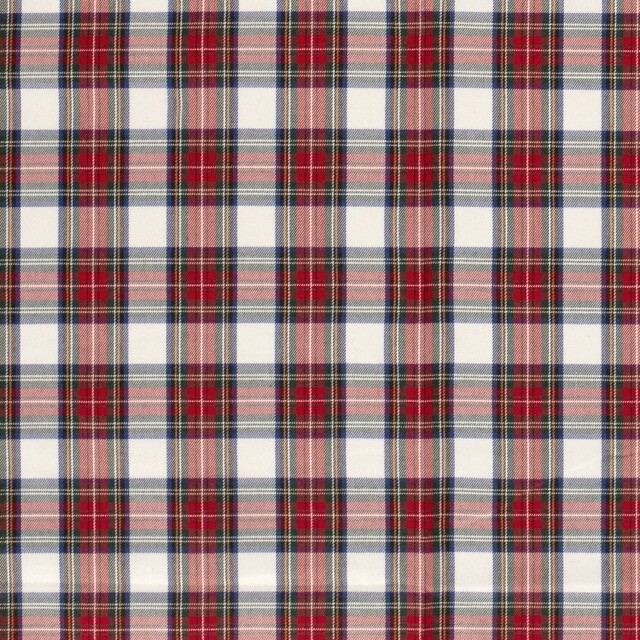 Gabardine Schottenkaro weiß