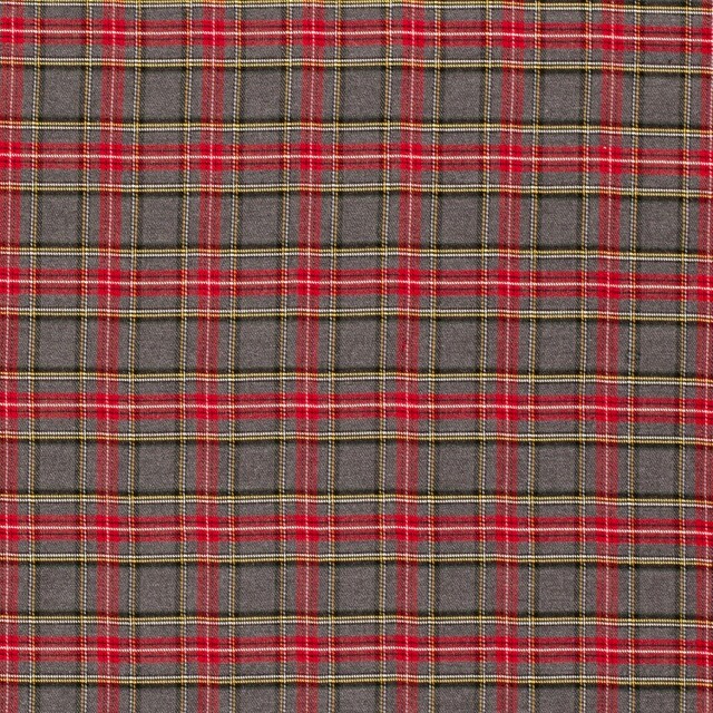 Gabardine stretch schottenkaro grau