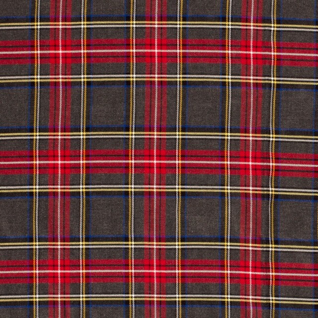 Gabardine Stretch Schottenkaro grau