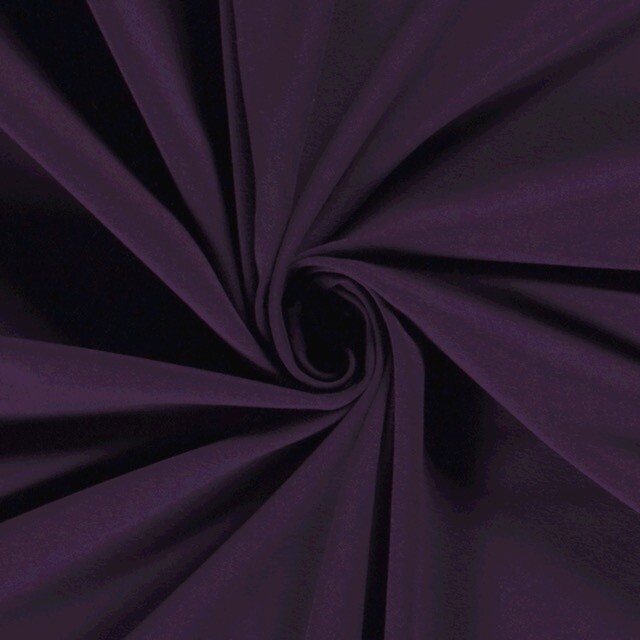 Baumwolljersey uni aubergine