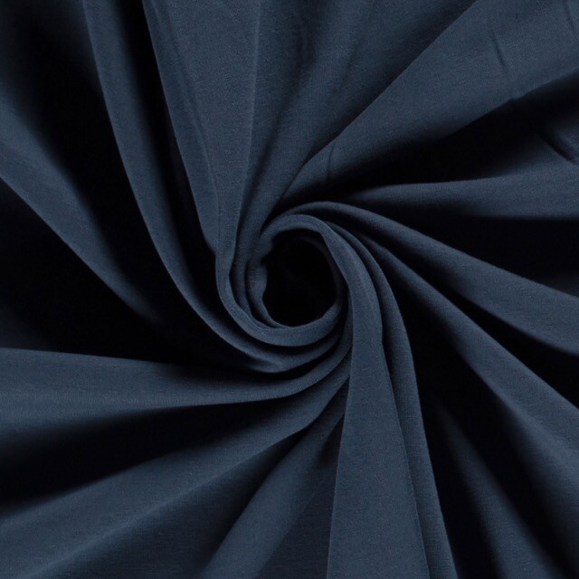 Sweat/French Terry angeraut Uni dunkel indigo