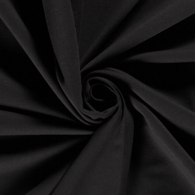 Sweat/french terry angeraut uni schwarz