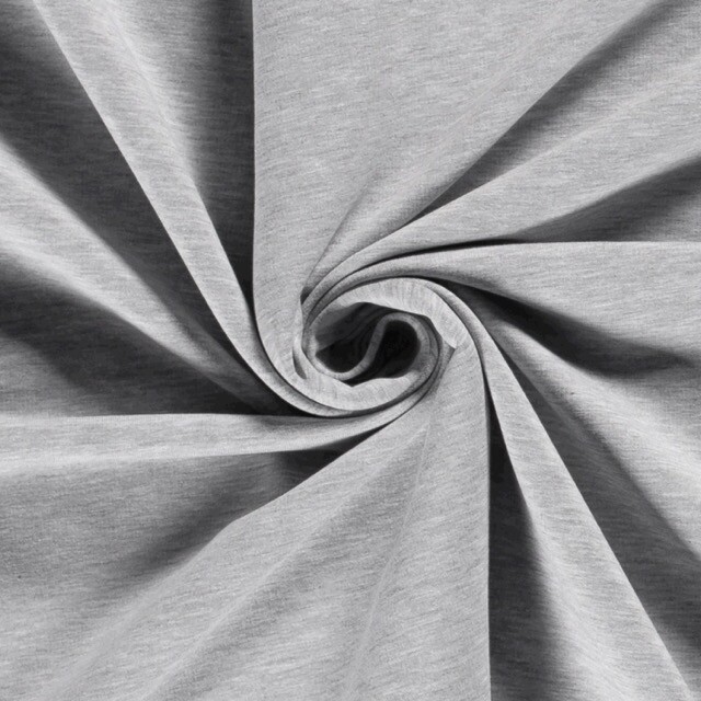 Sweat/french terry angeraut uni hellgrau meliert