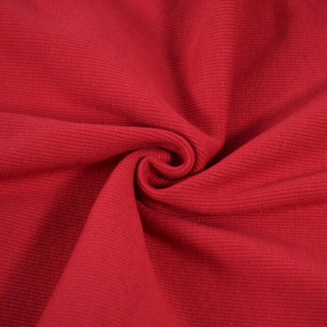 Bündchenstoff 2x2 Rippe rot