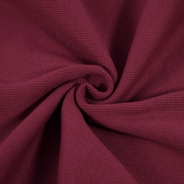 Bündchenstoff 2x2 Rippe bordeaux
