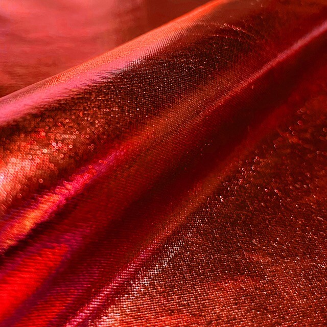Lamé stretch Foliendruck Uni rot