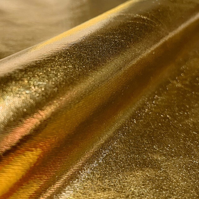 Lamé stretch Foliendruck Uni gold