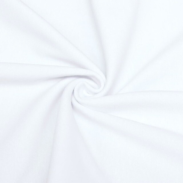 50x70 cm Organic-Baumwolle Bündchenstoff weiß