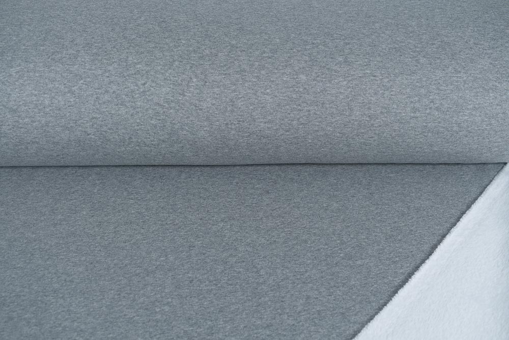 Alpenfleece uni meliert grau
