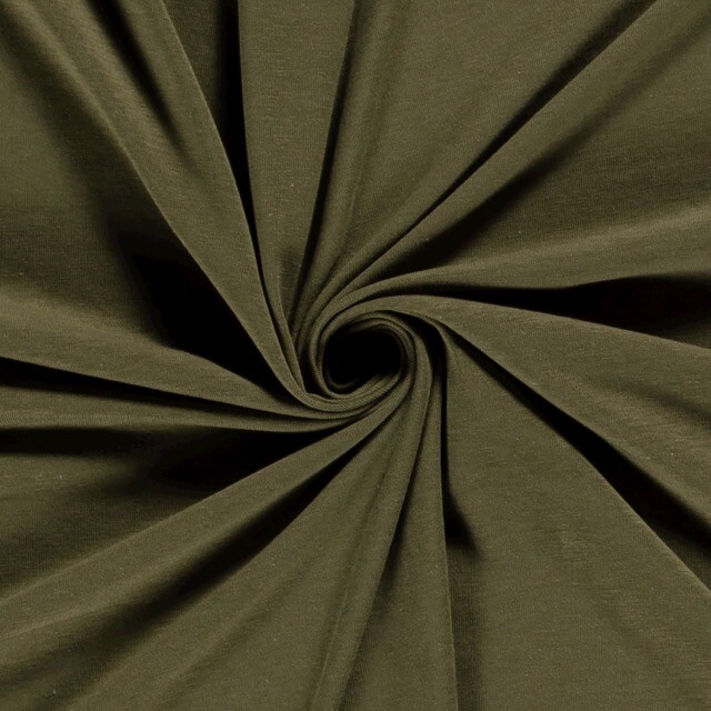 Bambus Jersey Uni khaki grün
