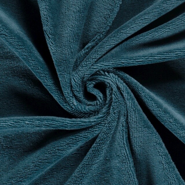 Bambus Frottee-Fleece petrol