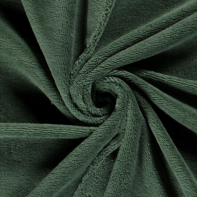 Bambus Frottee-Fleece dunkelgrün