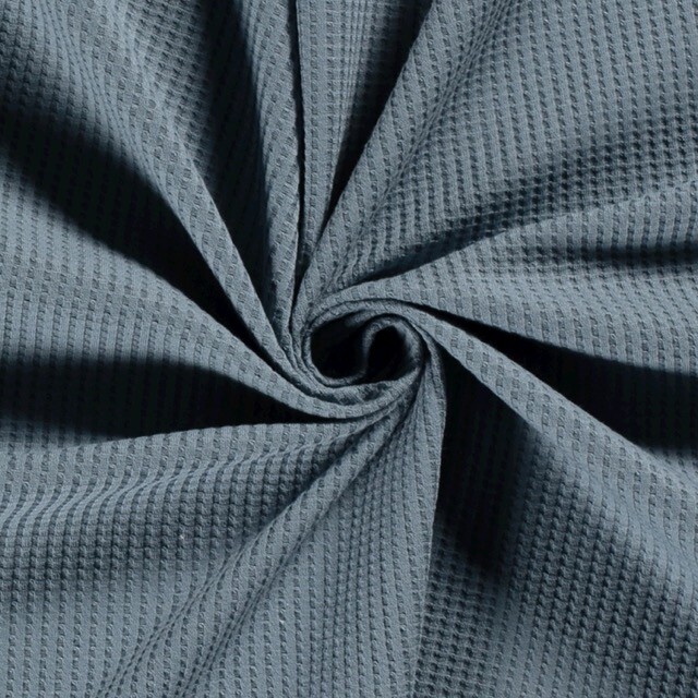 Waffeljersey Uni Stahlblau
