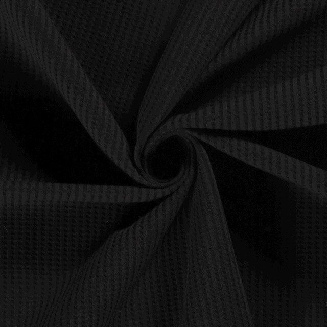 Waffeljersey Uni Schwarz