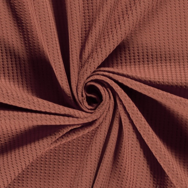 Waffeljersey Uni Rotbraun
