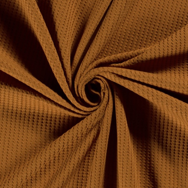Waffeljersey Uni Karamell