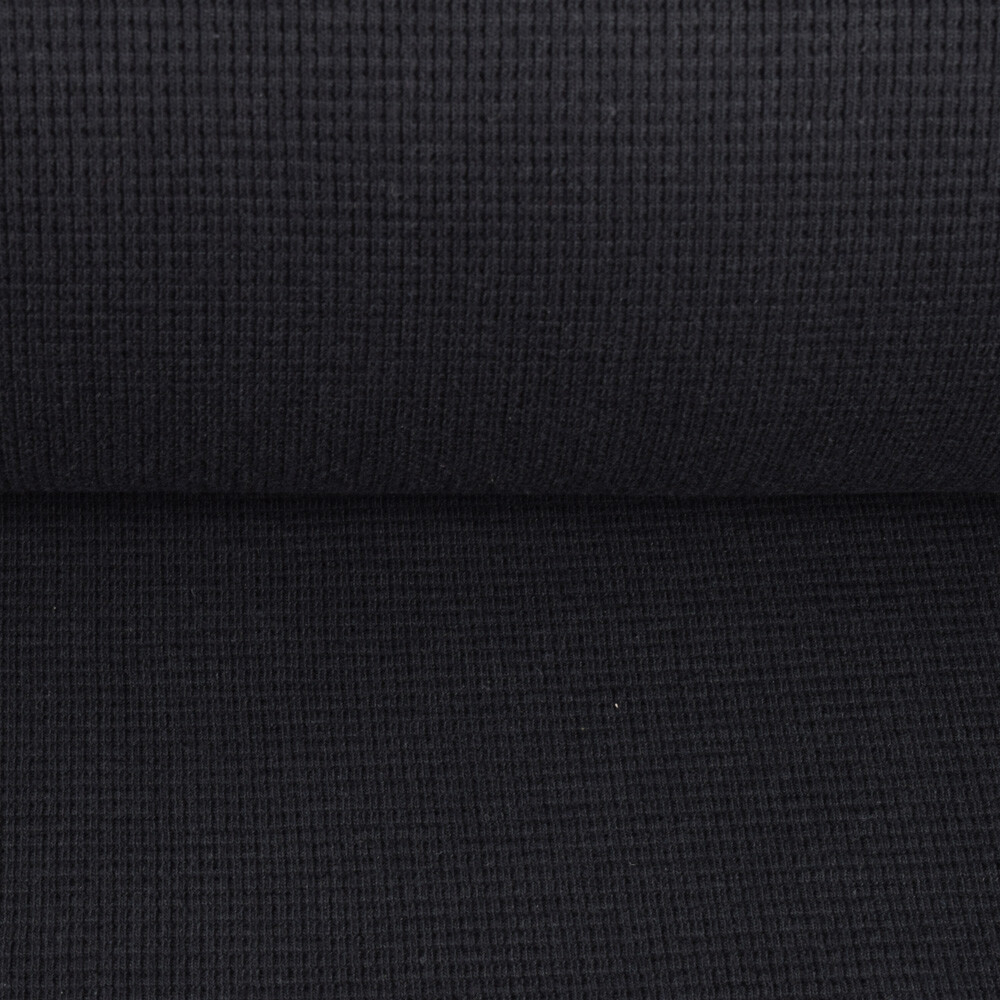 Gestrickter Waffelstoff Jersey schwarz