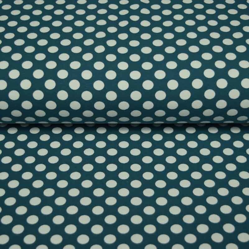 100x150 CM Baumwolljersey Punkte petrol