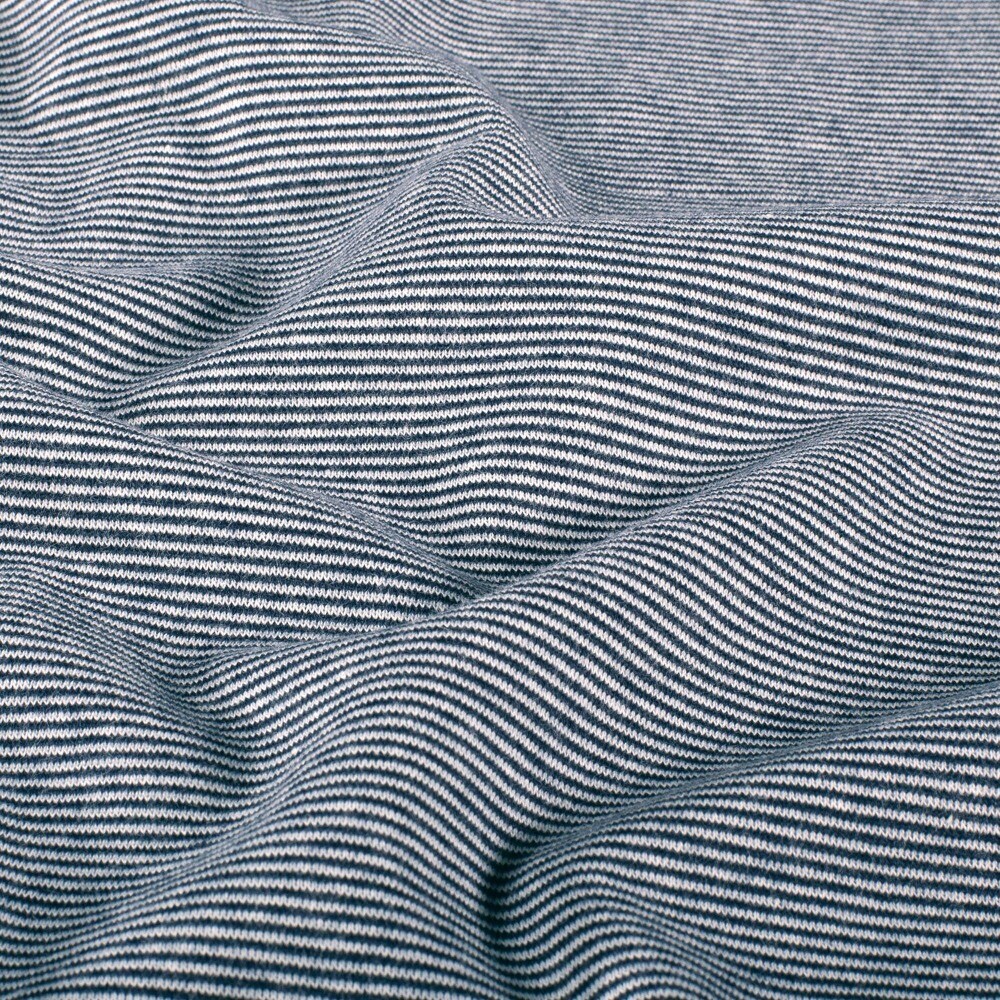 Bündchenstoff gestreift 1mm marine