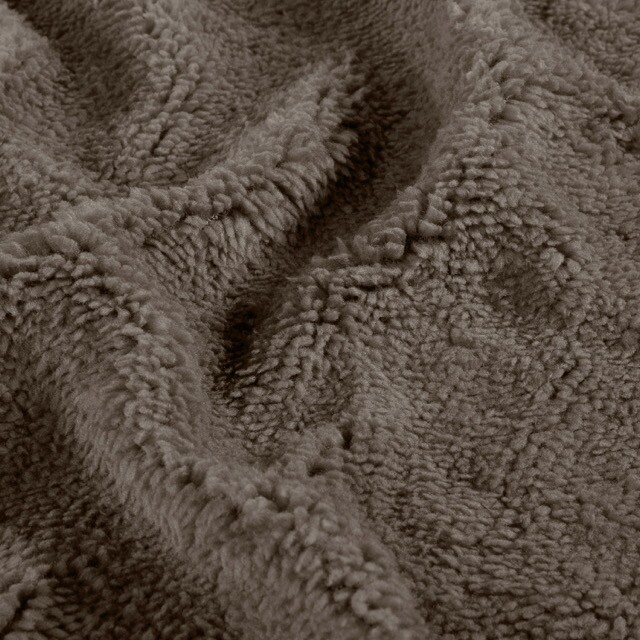 Sherpa fleece uni taupe braun