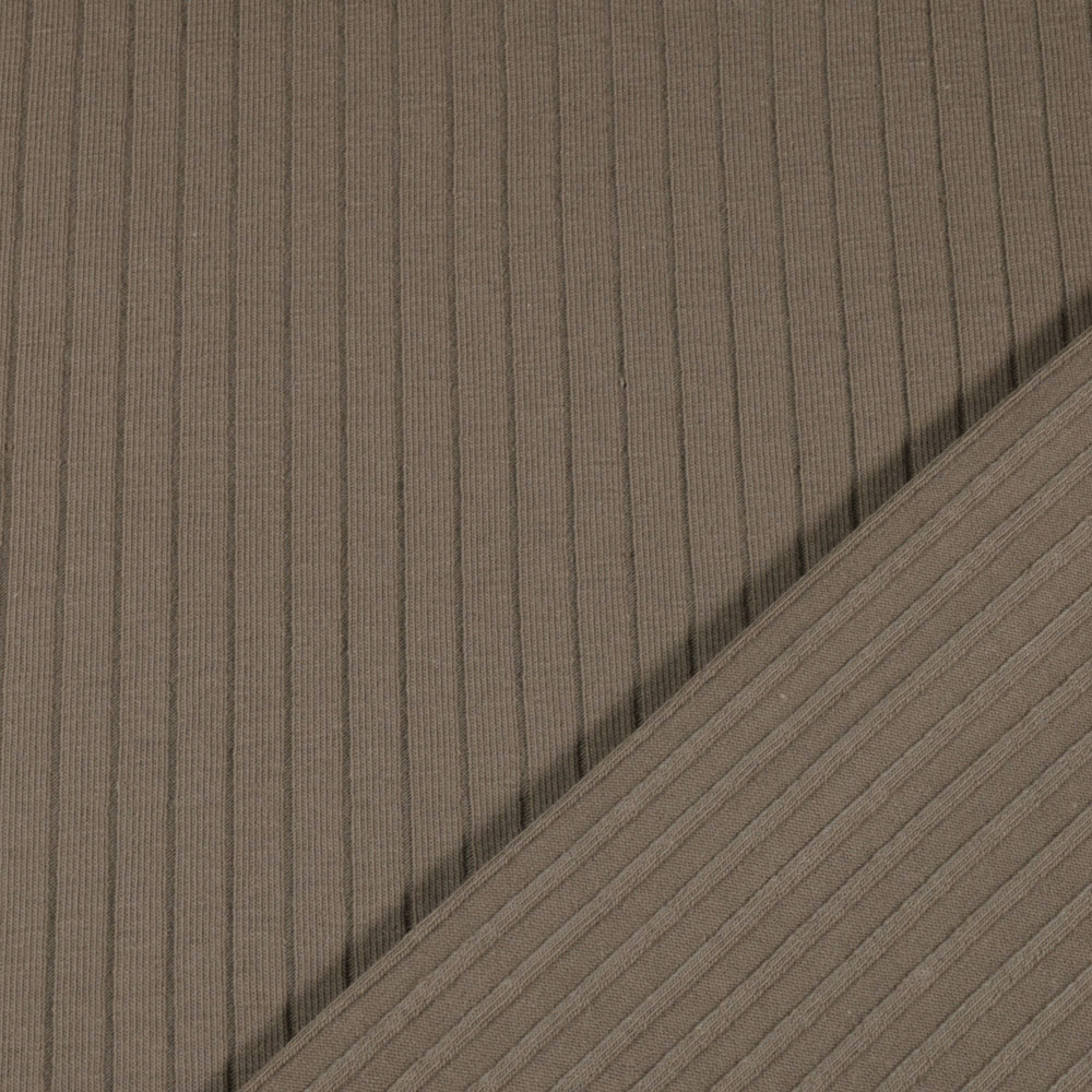Baumwolljersey rib taupe braun