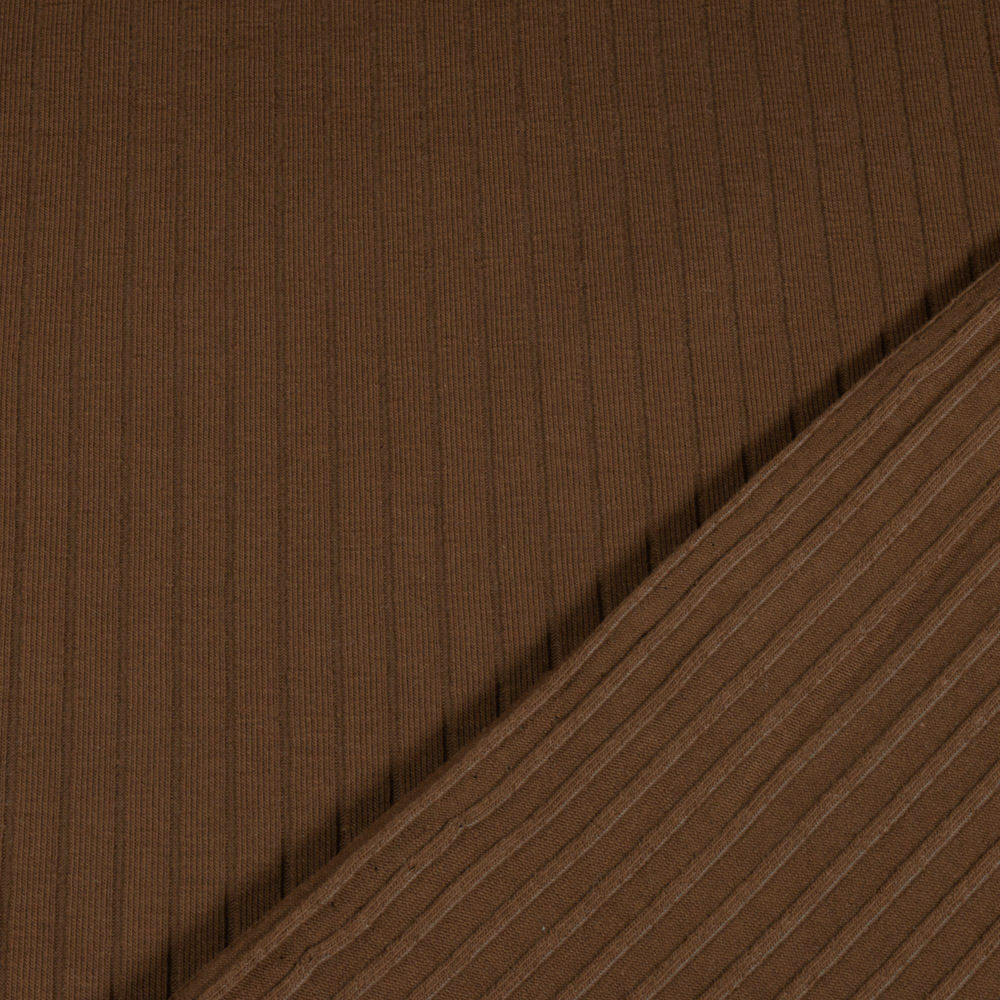 Baumwolljersey rib braun
