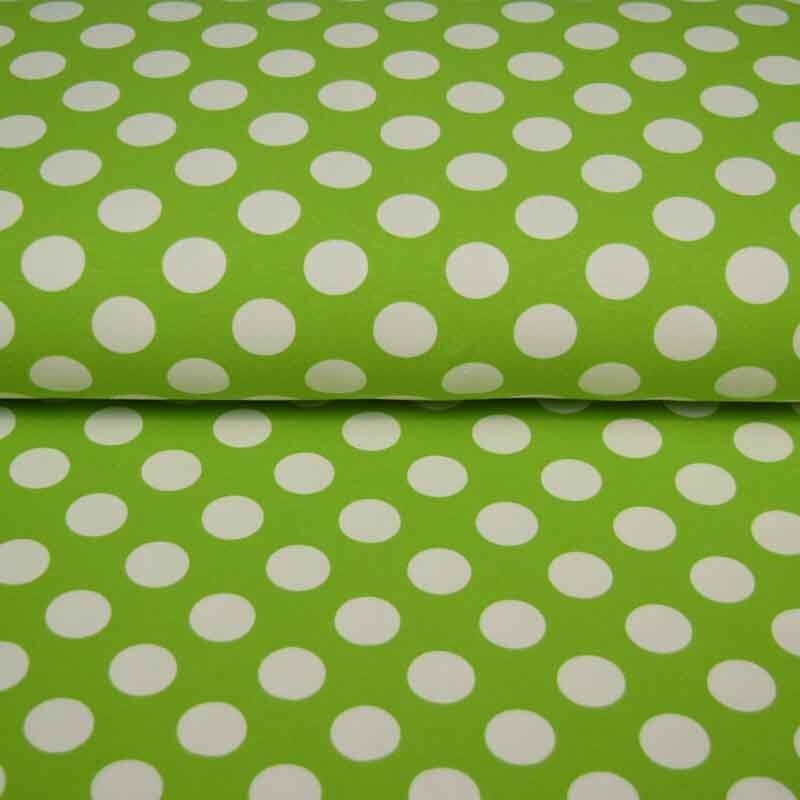 100x150 CM Baumwolljersey große Punkte kiwi